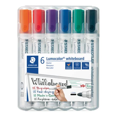 Lumocolor® 351 whiteboard marker - Rundspitze, 6 F arben sortiert