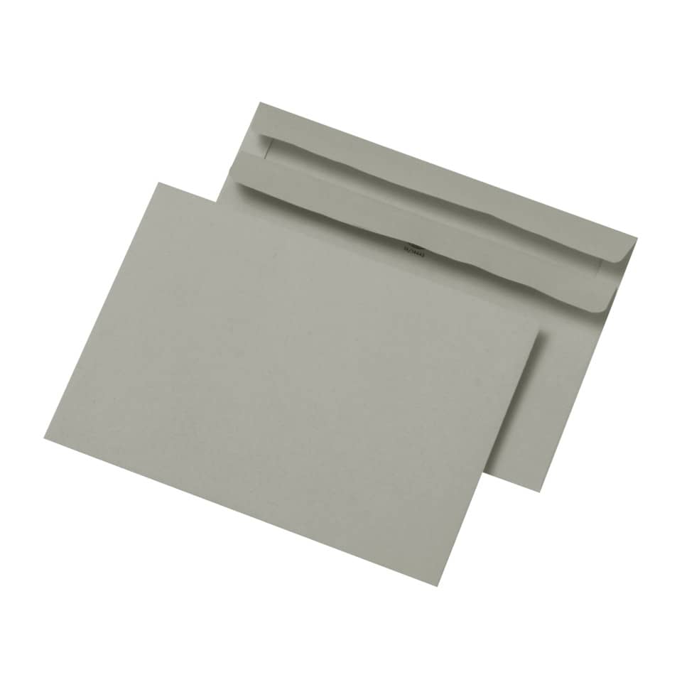 1000x Briefumschläge C6 (114x162mm), ohne Fenster, grau, selbstklebend, 75g
