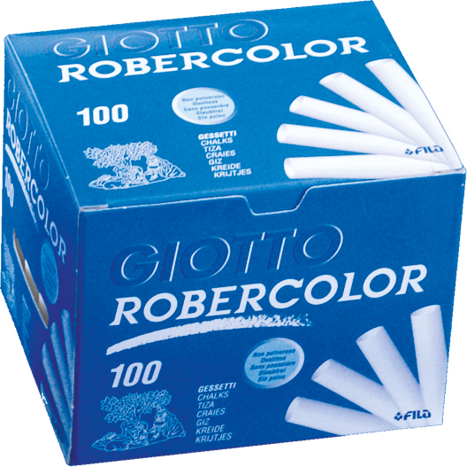Robercolor Kreide, rund, weiß, 100 Stück