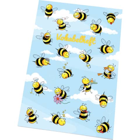 Vokabelheft "Crazy Bees" - LIN21, A5, 40 Blatt, 80 g/qm