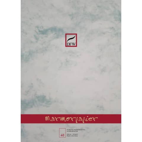 Briefblock Marmorpapier - A4, unliniert, 90 g/qm, 40 Blatt, grau