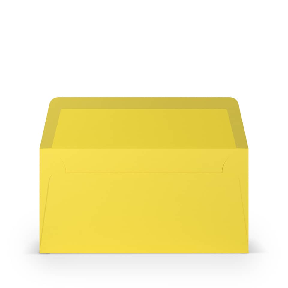 5x Briefumschläge DIN lang (110x220mm), ohne Fenster, goldgelb, nassklebend, 80g, Coloretti