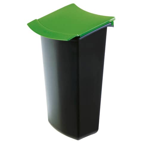 Abfalleinsatz MONDO mit Deckel, 3 Liter, schwarz-g rün