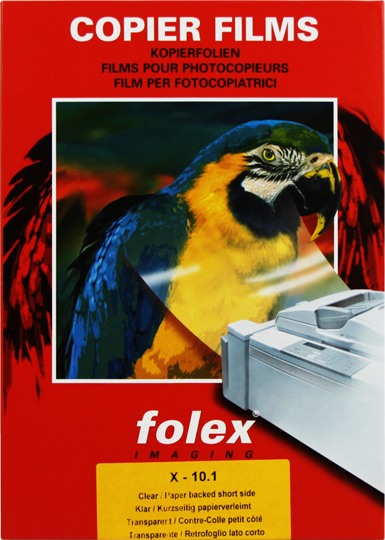 Kopierfolie Folex x-10.1, A4, m. kurzseitig angeleimtem Schutzpapier