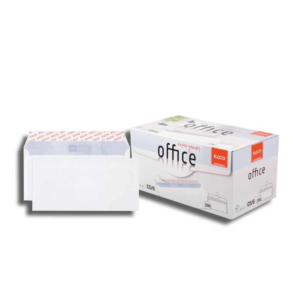 200x Briefumschläge DIN lang (110x220mm), ohne Fenster, weiß, haftklebend, 80g