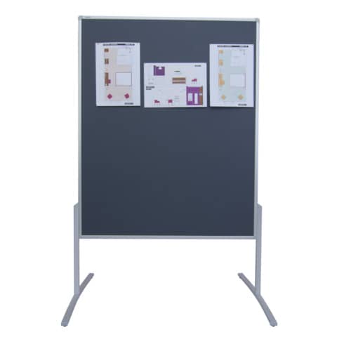 Moderationstafel PRO, 120 x 150 cm, grau/Filz, ein teilig