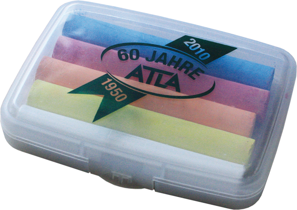 Kreidebox für Atla, transparent, farbig gefüllt