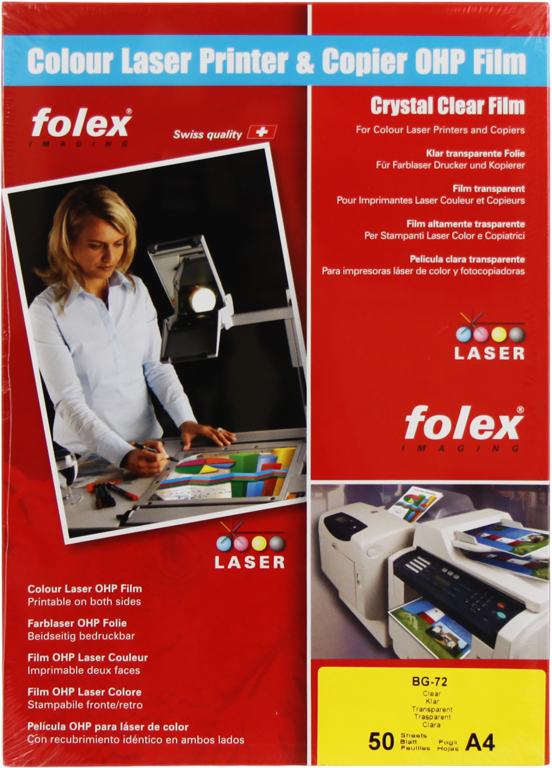 Kopierfolie Folex BG-72, A4, f. Farblaserdrucker