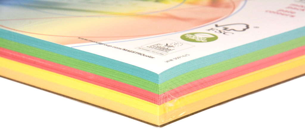 Kopierpapier A4, 80g, Pastell sortiert Maestro Color f. Laser, Inkjet u. Kopierer
