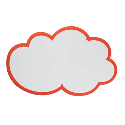 Moderationskarte - Wolke, 420 x 250 mm, weiß mit r otem Rand, 20 Stück