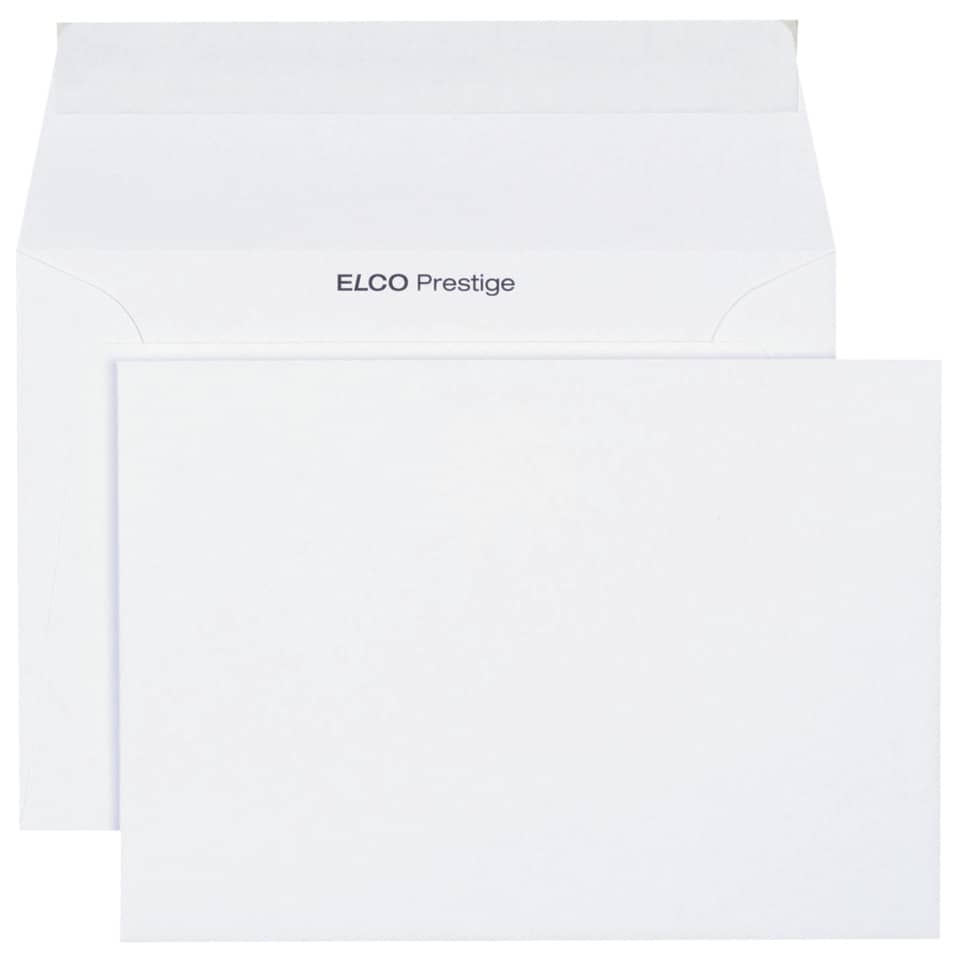 Briefumschlag Prestige - B6, 25 Stück, hochweiß, h aftklebend, ohne Fenster
