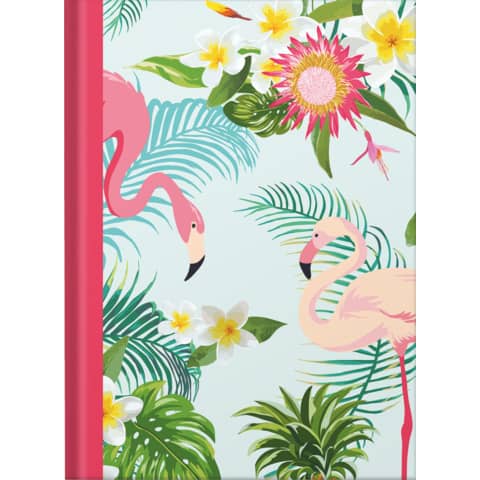 Notizbuch Flamingo pink - A5, Pünktchenlineatur, 9 6 Blatt