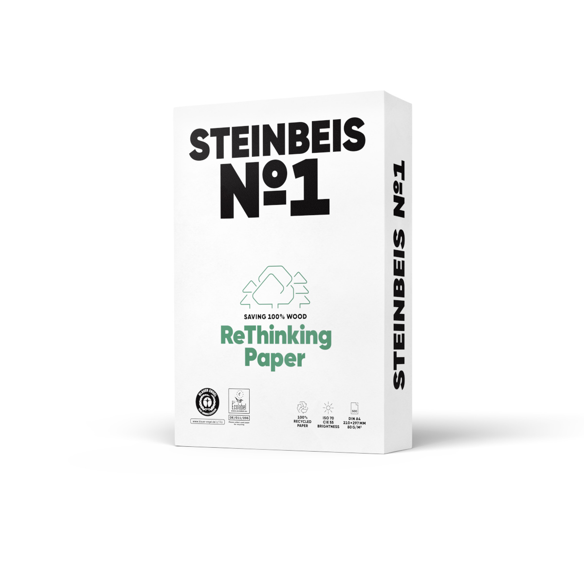 Kopierpapier A4, 80g, Recycling grau, Steinbeis No. 1, 500 Blatt