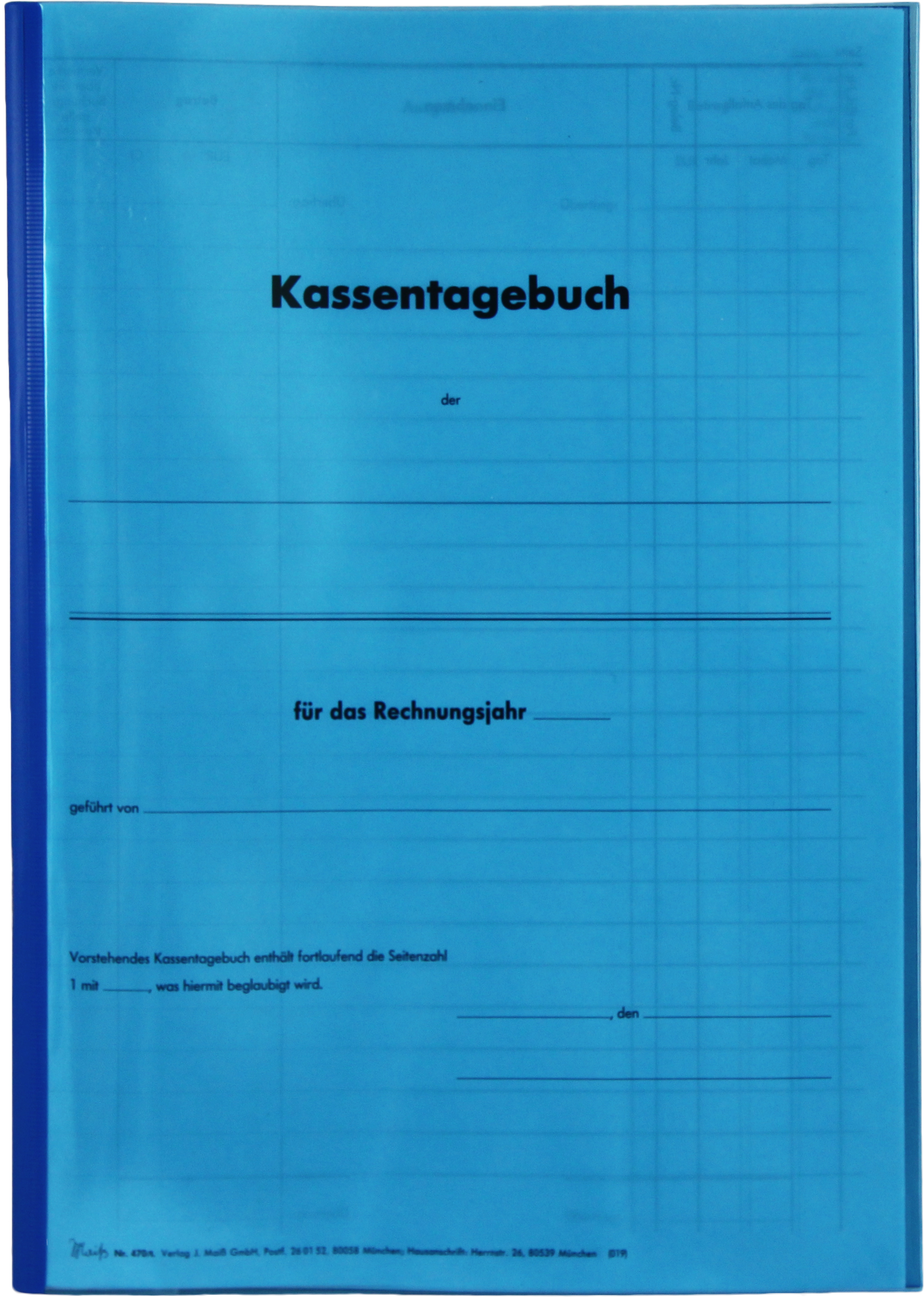 Kassentagebuch, geh. 9 Bg.