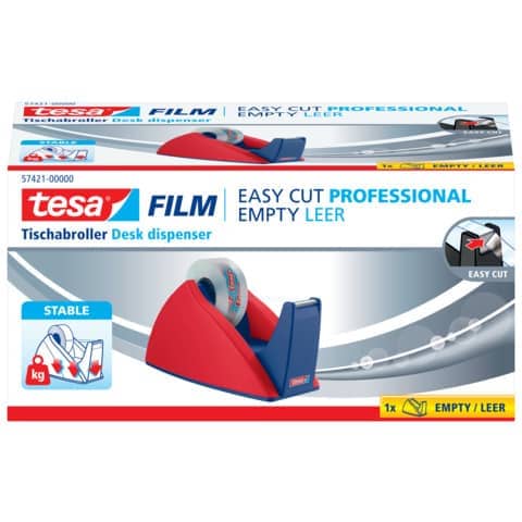 Tischabroller Easy Cut® - für Rollen bis 33 m x 19 mm, rot/blau