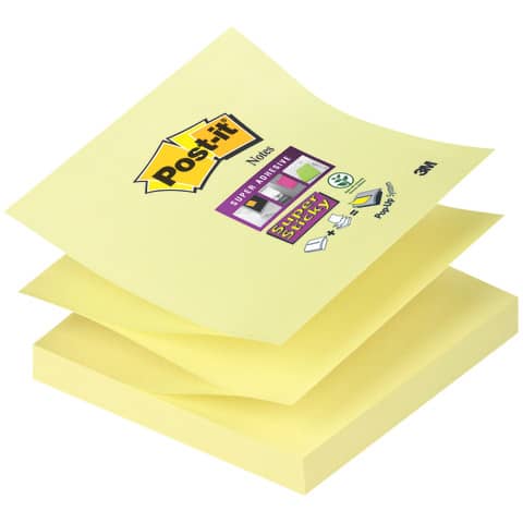 Post-it Haftnotiz Super Z-Notes 76x76mm gelb 90 Blatt
