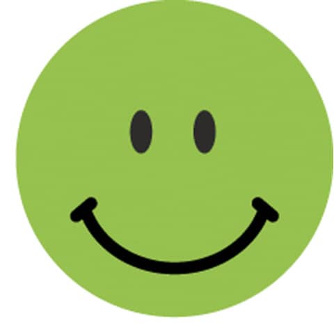 3858 Bewertungspunkt "lachender Smiley" - Ø 19 mm, Spender mit 250 Etiketten, grün